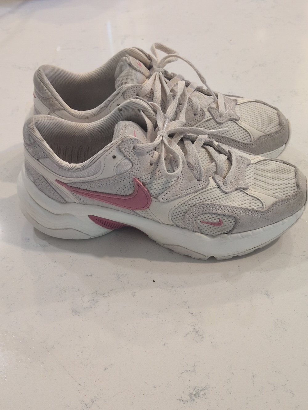 Nike Women’s Ivory and Pink Casual Sneakers